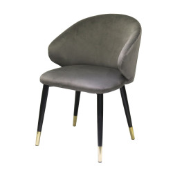 Modrest Elon - Modern Dark Grey Velvet Dining Chair (Set of 2)