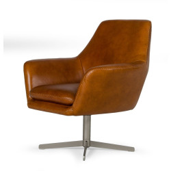 Divani Casa Elvin - Modern Leather Swivel Lounge Chair