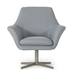 Divani Casa Elvin - Modern Grey Fabric Swivel Lounge Chair