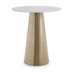 Modrest Enbrook - Modern White Marble & Brass Bar Table