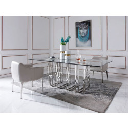 Modrest Ericson - Modern Glass & Stainless Steel Dining Table