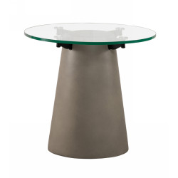 Nova Domus Essex - Contemporary Concrete, Metal and Glass End Table