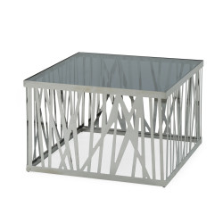 Modrest Bamboo Contemporary Stainless Steel End Table
