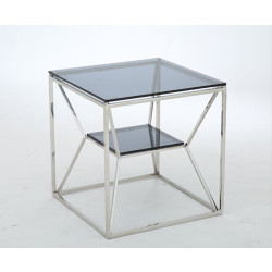 Modrest Facet Contemporary Smoked Glass End Table