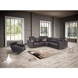 Estro Salotti Ethan - Modern Black Leather Sectional Sofa