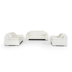 Estro Salotti Evergreen Modern White Leather Sofa Set