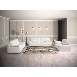 Estro Salotti Evita Modern White Italian Leather Sofa Set