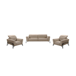 Divani Casa Evora Modern Taupe Leather Sofa & Chair Set