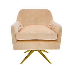 Divani Casa Abigail Modern Peach Velvet Swivel Accent Chair