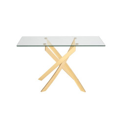 Modrest Pyrite Modern Glass and Gold Console Table