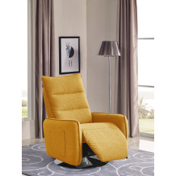 Divani Casa Fairfax - Modern Yellow Swivel Reclining Lounge Chair