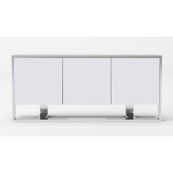Modrest Fauna - Modern White High Gloss & Stainless Steel Buffet