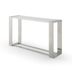 Modrest Fauna - Modern White High Gloss & Stainless Steel Console Table