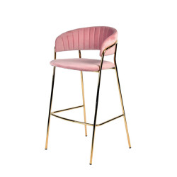 Modrest Brandy Modern Pink Fabric Bar Stool (Set of 2)