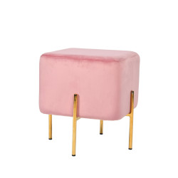Modrest Daphne Modern Pink Velvet & Gold Ottoman