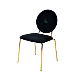Modrest Justine Modern Black & Green Velvet Dining Chair (Set of 2)