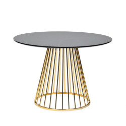 Modrest Holly Modern Black & Gold Round Dining Table