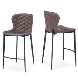 Modrest Felicia - Modern Brown & Black Bar Stool (Set of 2)