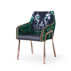Modrest Fierce - Black & Rosgold Panther Dining Chair