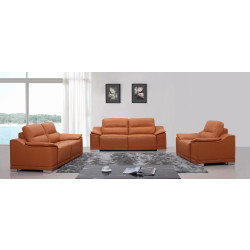 Divani Casa K8462 Modern Orange Leather Sofa Set
