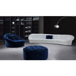 Divani Casa Cosmopolitan - Transitional Acrylic Crystal Tufted Fabric Sectional Sofa