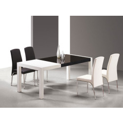 T062 Combi White and Black lacquer table