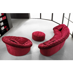 Divani Casa Cosmopolitan Mini - Red Sectional Sofa Set