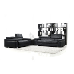 Divani Casa Black Italian Design Modern Sofa Set