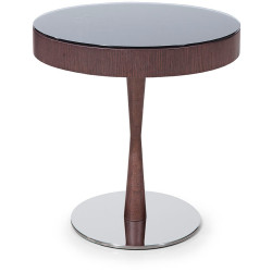 Modrest Jackson - Modern Brown Oak End Table w/ Glass