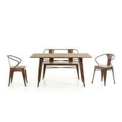 Modrest Ford Modern Copper & Wood Dining Table