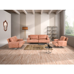Estro Salotti Foster Modern Cognac Italian Leather Sofa Set