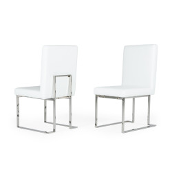 Modrest Fowler - Modern White Leatherette Dining Chair Set of 2
