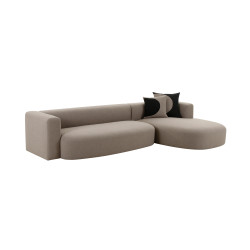 Modrest - Franco Modern RAF L-Shaped Brown Fabric Sectional Sofa