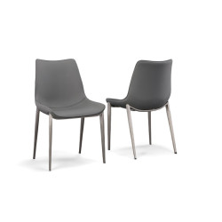 Modrest Frasier - Modern Grey Eco-Leather Dining Chair (Set of 2)