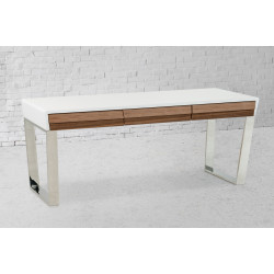 Modrest Futuro Contemporary White and Walnut Office Desk