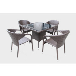 Renava Tobago Outdoor Brown Dining Table Set