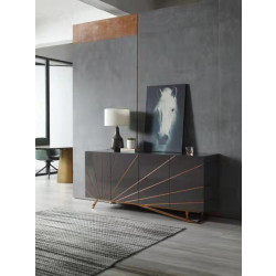 Modrest Katzu- Modern Grey and Rose Gold Buffet