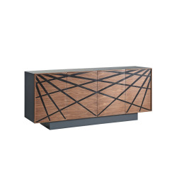 Modrest Spectra Contemporary Walnut & Grey Buffet