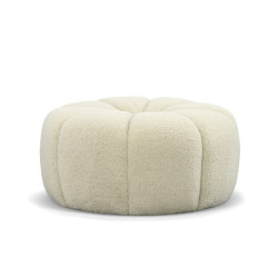 Divani Casa Gadson - Contemporary White Sherpa Ottoman