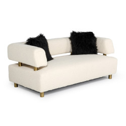 Divani Casa Gannet - Glam Beige Fabric Loveseat