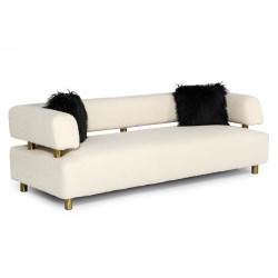 Divani Casa Gannet - Glam Beige Fabric Sofa