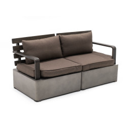 Renava Garza - Outdoor Concrete & Acacia 2 Seater Sofa 