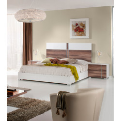 Nova Domus Giovanna Italian Modern White & Cherry Bed