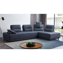 Divani Casa Glendale - Modern Blue Fabric Modular Sectional Sofa