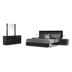 Modrest Grace Italian Modern Black Bedroom Set