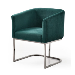 Modrest Yukon Modern Green Velvet & Black Gun Dining Chair
