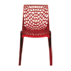 Modrest Gruvyer Modern Transparent Red Italian Dining Chair