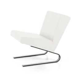 Divani Casa Relax - White Leatherette Retro Lounge Chair