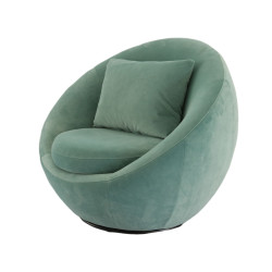 Modrest Gypsum - Modern Teal Swivel Accent Chair
