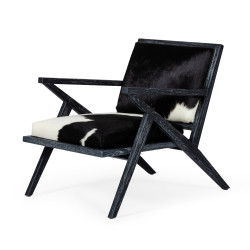 Modrest Hallam - Glam Black and White Cowhide Accent Chair